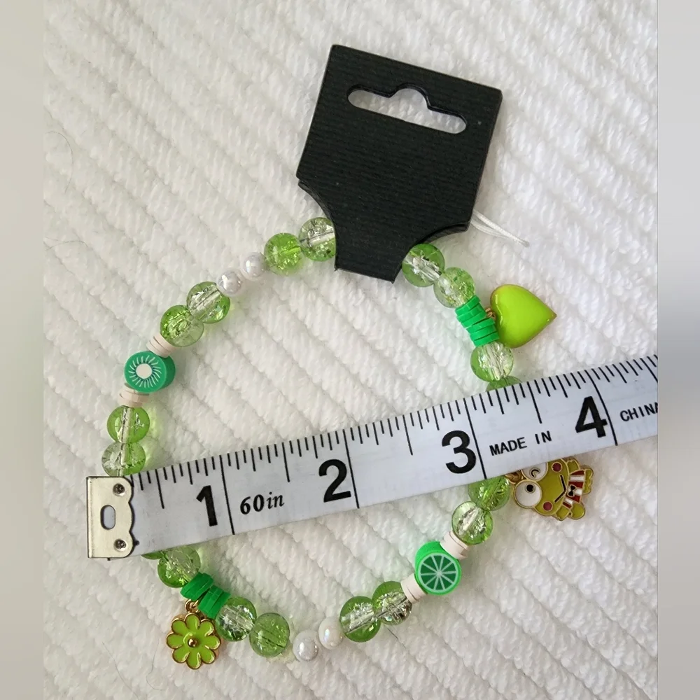 Green Beaded Keroppi Phone Charm